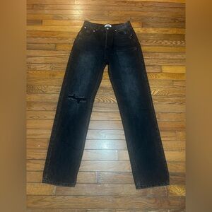 Men's Classic Black Straight Jeans